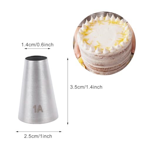 1A Piping Tip Set, 1/2 inch Large Round Pastry Tips for Macarons - color: I