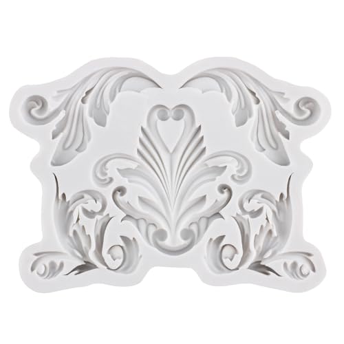 Lingzhi Baroque Fondant Molds Curlicues Scroll Lace Silicone Molds - color: Style N
