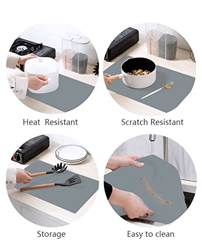 emolife Extra Thick Silicone Mats for Kitchen Counter, 23.6"x15.7", Grey - color: Gray
