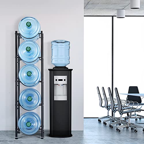 MOOACE 5 Gallon Water Jug Holder, 5 Tier Water Cooler Jug Rack, Black - color: Black, size: 5-Tier
