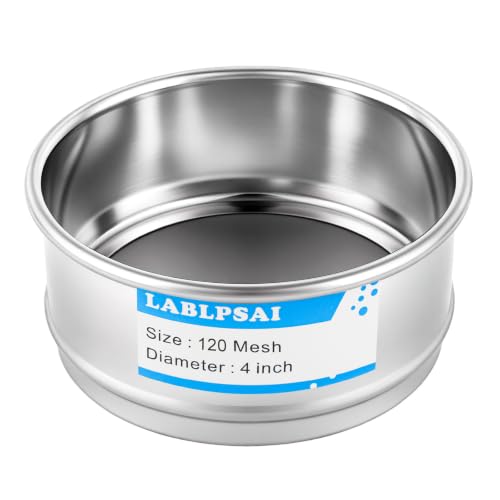 120 Mesh Lab Sieves 4" Diameter 304 Stainless Steel Wire Cloth Test Sieve for Industrial Laboratory Home - size: 120 mesh