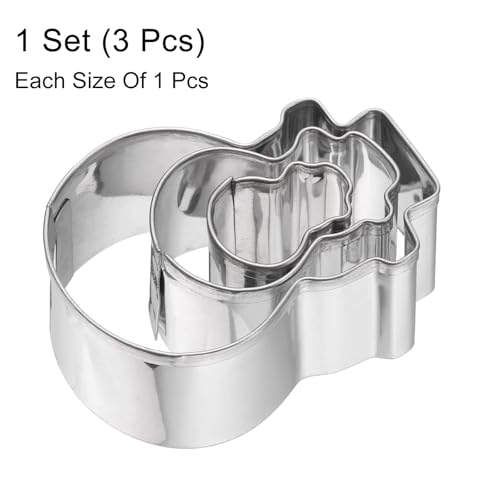 HARFINGTON 3Pcs Snowman Cookie Cutters Set Assorted Sizes Stainless Steel Christmas Winter Holiday Cookie Cutters Biscuit Mould for Pastry Fondant Cake Cookie - style: Snowman