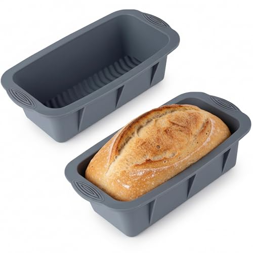 Silicone Bread Loaf Pan, Nonstick Bread Pan Baking Pan, 2pcs - color: Loaf