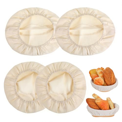 Molain 4 Pcs Bread Proofing Basket Cloth Liner, Bread Cloth Covers