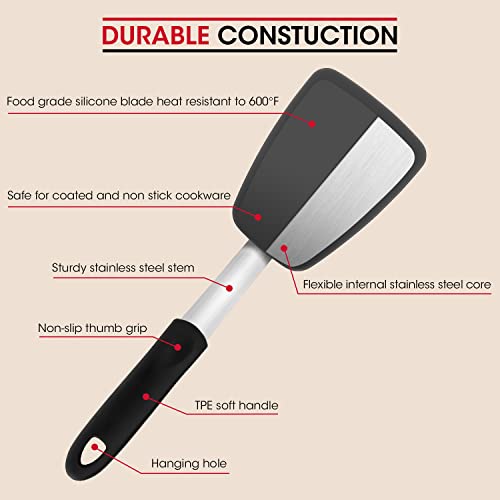Unicook Flexible Silicone Spatula, Food Grade Kitchen Turner, Medium - size: Medium