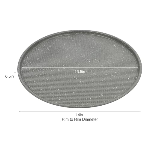 David Burke 14" Pizza Pan – Made from Carbon Steel with AirFlow Baking Technology, Oven Safe, PFTE & PFOA Free, Durable & Easy to Clean – Gray Speckle - color: Gray Speckle, size: 14" Pizza Pan