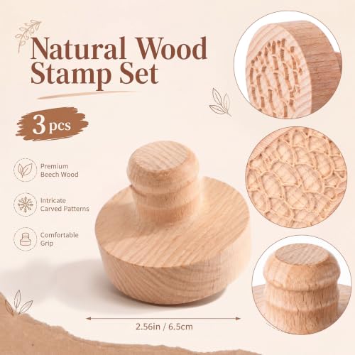 3 Set Fall Cookie Stamps, 2.5" Springerle Molds for Baking - style: Fall