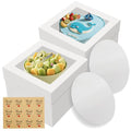 2 Pack Cake Boxes with Window, 12x12x8 Inches, for Wedding Birthday