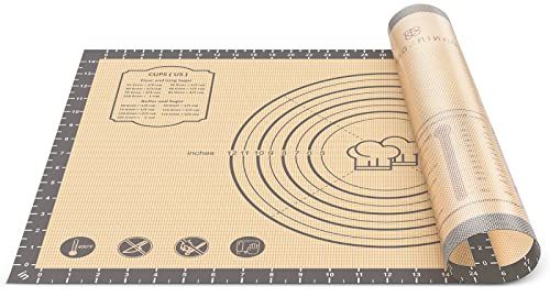 DANIA & DEAN 26"x16" Extra Thick Silicone Baking Mat for Pastry and Bread - color: Gray, size: 26"L x 16"W