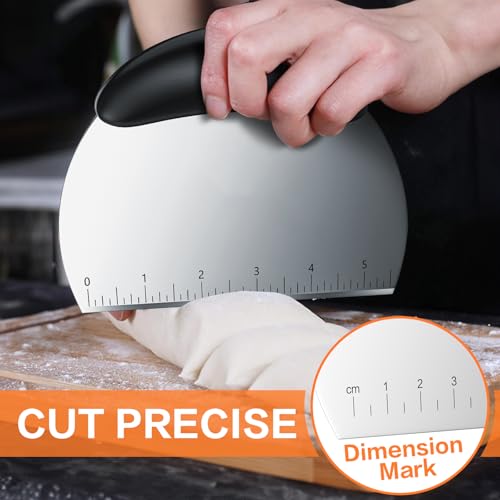 Pastry Cutter, Biscuit Cutter, Dough Scraper, Bread Lame - color: 5 pcs black