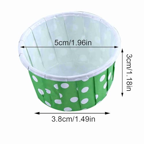 100Pcs Polka Dot Baking Cups, Mini Muffin Cupcake Liners (Green) - color: Green