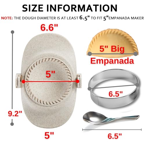 Empanada Maker Press, 5 Inch Extra Large Dumpling Maker Set - color: White, size: 5"