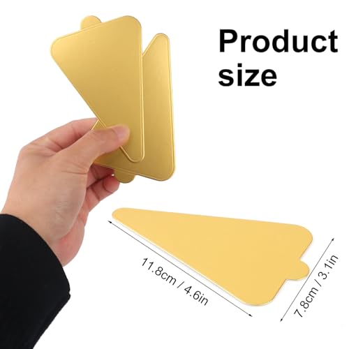 600 PCS 4.6 inch Mini Cake Boards, Premium Triangle Golden Mousse Cake Boards, Versatile Cupcake Bases & Dessert Displays, Perfect for Parties and Special Occasions - size: 600 PCS 4.6 inch Mini Triangle Golden