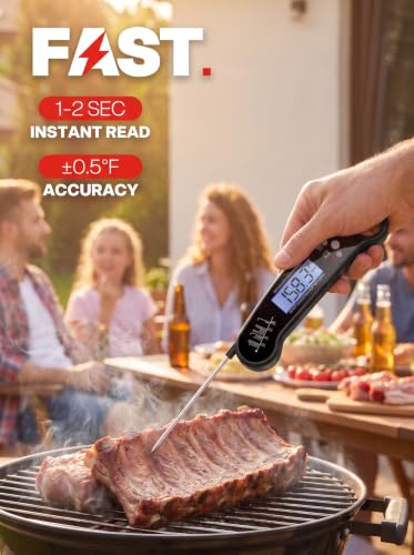 Meat Thermometer, Food Thermometer for Cooking, Matte Black - color: Black