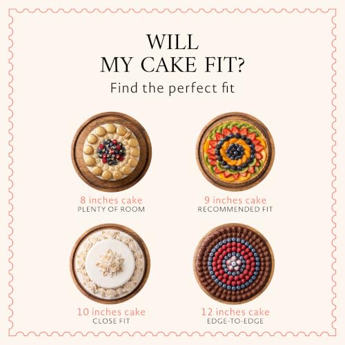 Mela Artisans Lazy Susan Mango Wood Cake Stand - Natural Finish, 12 in - color: Lazy Suzan Design
