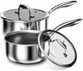 COOKER KING 1.5 QT & 2 QT Stainless Steel Pots Set, Sauce Pan with Lid - size: 1.5 Quarts & 2 Quarts