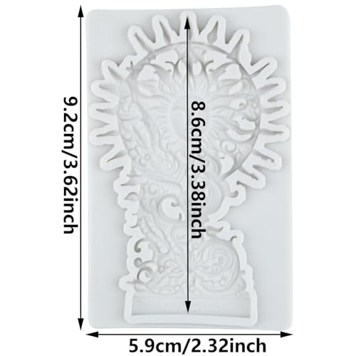 Baroque Fondant Mold Sun and Cross Silicone Mold Sun Face Molds - color: Style K