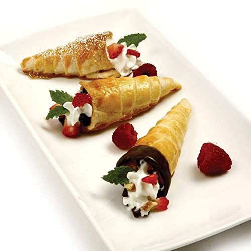 Joyeee 10 Pack Cream Horn Molds - Small & Large, 5 Inch & 3.4 Inch Cream Horn Cones for Breakfast, Tea & Parties - color: #10 10pcs large cone + 10pcs small cone
