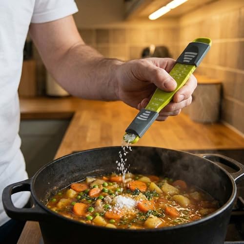 Adjustable Measuring Spoon with Sliding Scale – Multi-Size Kitchen Measuring Tool for Baking & Cooking, All-in-One Measuring Spoon Gadget for Flour, Sugar, Spices & Liquids, Easy Home Use