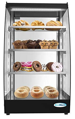 KoolMore DC-3CB Bakery Display Case, 2.7 Cu. Ft - 3 Shelves, Black & Clear