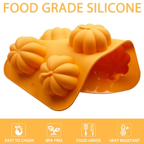 Silicone Pumpkin Mold for Baking, Candy, Soap, Set of 2