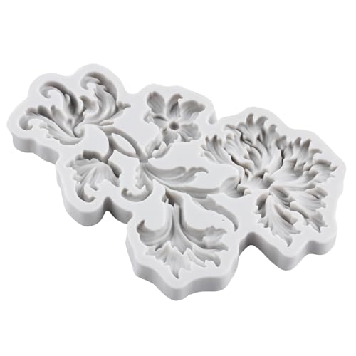 Baroque Scroll Flower Pattern Silicone Fondant Molds - color: Style ZJ