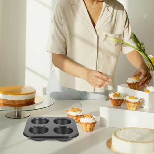 SHOWERORO Muffin Pan 4 Grids Muffin Baking Cups Non-stick