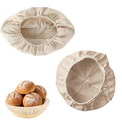 2Pcs Round Banneton Liners, Cotton Bread Proofing Basket Covers