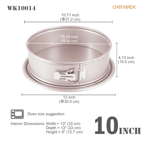 CHEFMADE 10 Inch Springform Cheesecake Pan with Removable Bottom - size: 10" Springform