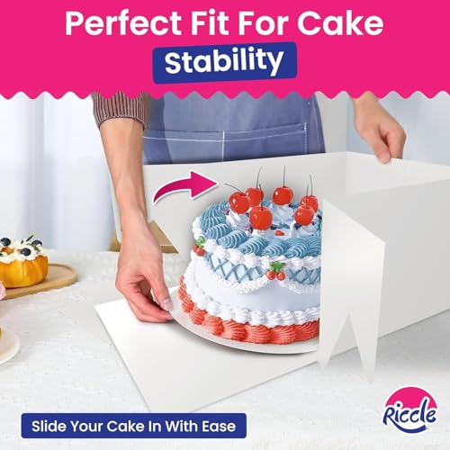 RICCLE 15pcs Cake Boxes, 8x8x8 Inches Tall Cake Box with Window, Large White Bakery Boxes, Baking Boxes, Square Cardboard Cake Box for Multi-Layer Cakes, Cake Decorating Supplies, Valentines Day - size: 15 PCS - 8×8×8