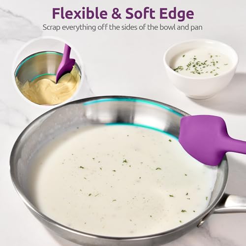 U-Taste 14" Long Silicone Spoonula, 600°F High Temp Spoon Spatula, Purple - color: Purple, size: 14 in (spoon spatula)