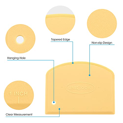 Unicook 2 Pack Plastic Dough Scraper, Nonslip Pizza Cutter