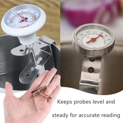 6 Pcs Thermometer Probe Holder Clip Stainless Steel 3-Hole