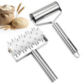 2Pcs Pizza Dough Roller & Dough Docker Kit Stainless Steel Rolling Pin