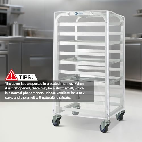 BIEAMA 10 Tier Half Size Bun Rack Cover, Commercial Bakers Racks Cover - color: Cover, size: Half Size 10-Tier