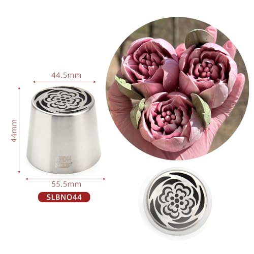 5 Pieces Stainless Steel Extra Large Russian Piping Tips Set - color: SILVER SET4