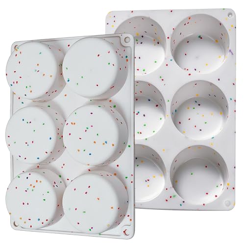 Silicone Egg Bite Molds, 2 Pack Silicone Egg Molds Frittata Pan, Deep 3 Inch Dash Egg Cups Sous Vide Egg Mold Round Rolls Molds for Egg Breakfast Sandwiches Omelets Dinner Rolls Baking - White - color: White, size: Round-2pcs