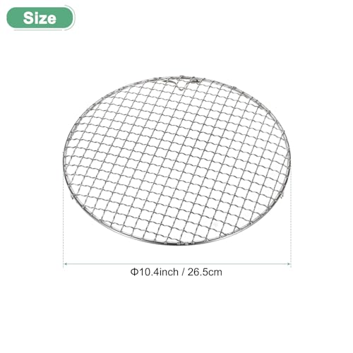M METERXITY Cooling Rack, 10.4" Round Stainless Steel Baking Rack with 20mm Legs for BBQ/Cooking/Roasting/Grilling/Steaming/Drying, Wire Cooling Rack for Baking [Silver] - size: 10.4"