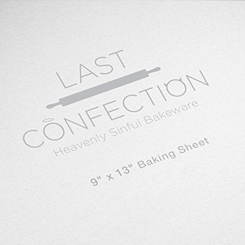 Last Confection 12 Cookie Baking Sheets 9" x 13" - Small Rimmed Aluminum Jelly Roll Trays - Quarter Sheet Pans