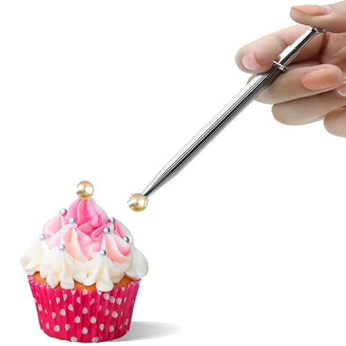 Sprinkle Pen, 4-Prong Edible Pearl Grabber Tool for Cake Decorating