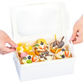 UnicoPak 20 Pack White Cupcake Boxes with Handle Tray - 4" Tall Large Muffin Boxes for 6 Cupcakes - Professional Food-Grade Cardboard Window Boxes for High Frosting, Toppers & Jumbo Treats - color: 20 pack white