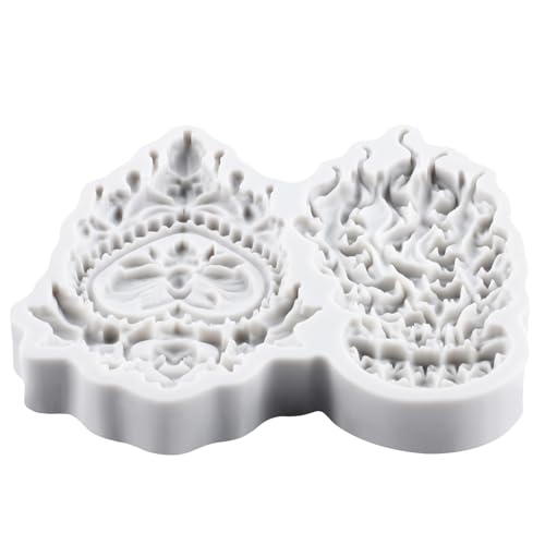 Baroque Fondant Mold Embossed Flower Silicone Molds - color: Style ZM