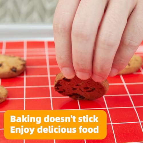 Silicone Baking Mat Roll 12IN*5FT Free Cutting, Non-Slip Pastry Mat, Non-Stick Reusable Air Fryer Liner, Oven Liners, Counter Mat, Freeze Dryer Mat, Easily Cut to Size Fit All Ovens Pans Tins Dishes - color: Red, size: 60"L x 12"W