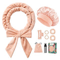 Velvet Heatless Curls Overnight Hair Curlers to Sleep In - color: Pink