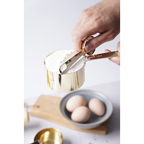 16 Pcs Stainless Steel Measuring Cups & Spoons Set, Gold - color: C - Gold, size: 16pcs