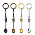 Mini Spoon Keychain - 4 Pack Metal Small Measuring Spoons(4 Color)