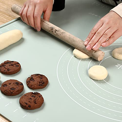 Silicone Pastry Non Stick Baking Mat 32"*24" Dough Rolling Edge Heightening - color: Green, size: 32"L x 24"W