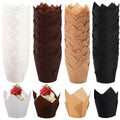 Ruisita 150 Pcs Mini Cupcake Liners Muffin Liners Baking Cups - color: Natural, White, Brown, Black