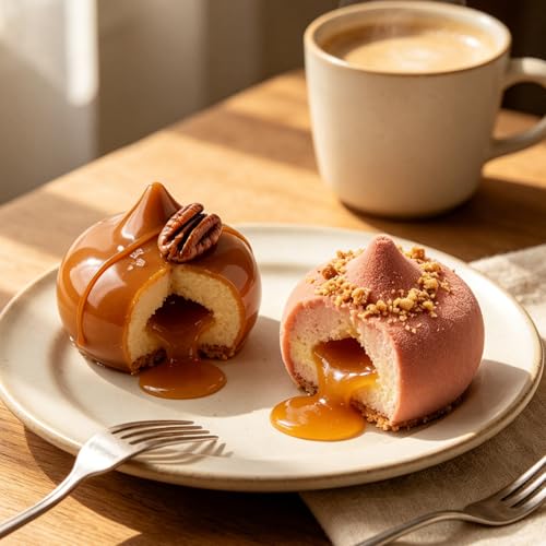 3D Silicone Peach Shaped Mousse Molds for Chocolate, Candy, Jello - color: White-Dome(R0245)
