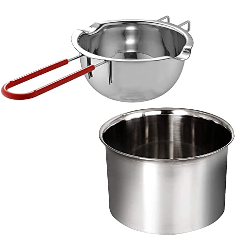 Stainless Steel Double Boiler Melting Pot, Double Boilers for Stove Top - size: 450 ml + 900 ml